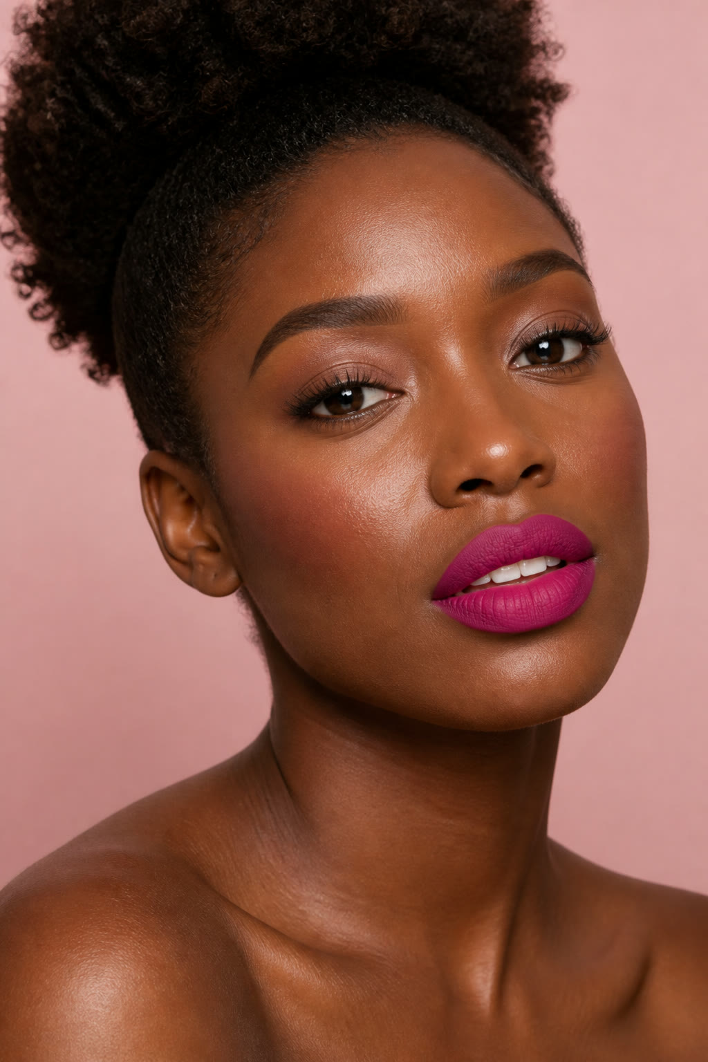 Fuchsia Ember - Liquid Lip Stain + Sculpting Cream Liner shown on model