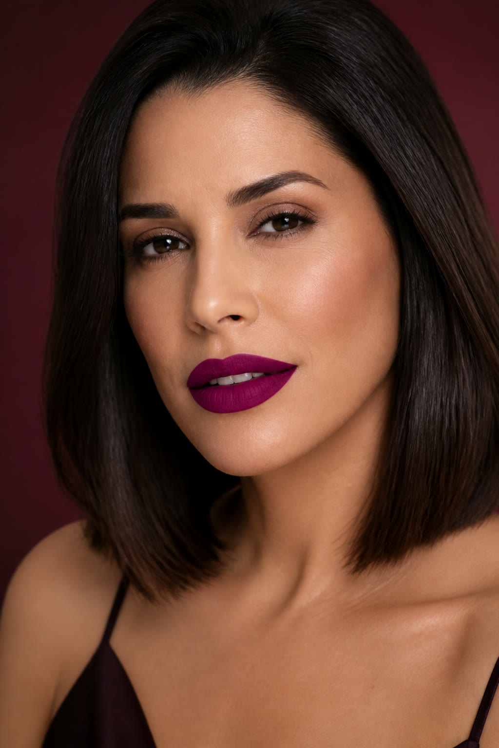 Midnight Bloom - Liquid Lip Stain + Sculpting Cream Liner shown on model