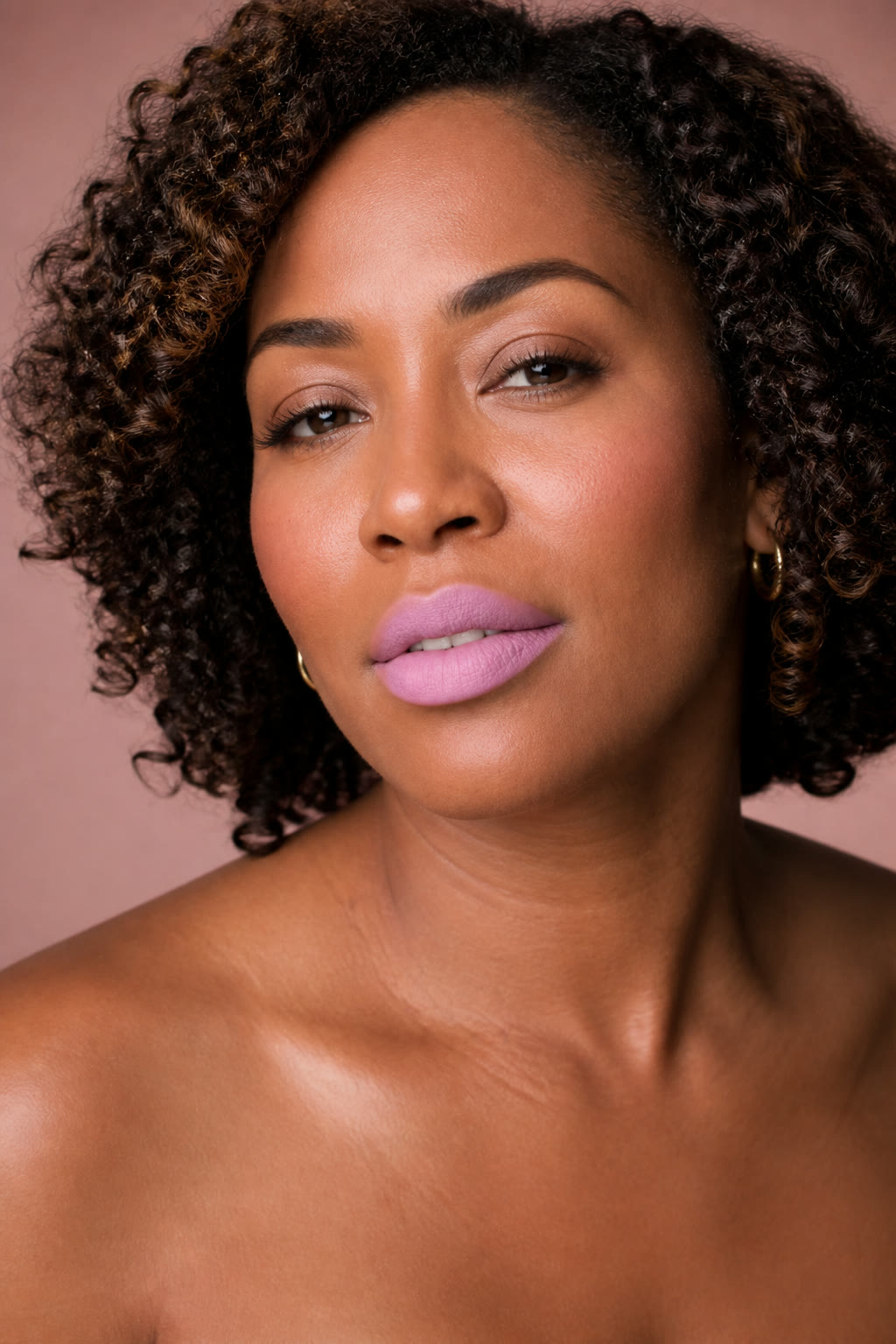 Silk Rosé - Liquid Lip Stain + Sculpting Cream Liner shown on model