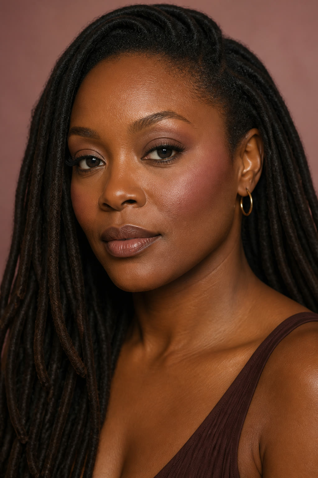 Suede Bloom - Cream + Powder Blush Duo shown on model